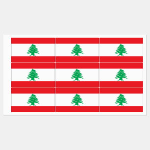 Patriotic labels with flag of Lebanon