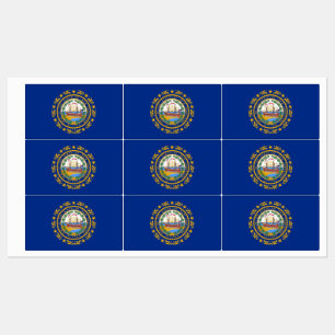 Patriotic labels with flag of New Hampshire State