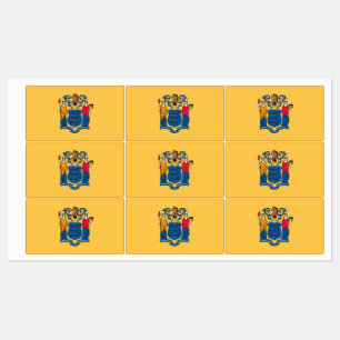 Patriotic labels with flag of New Jersey State