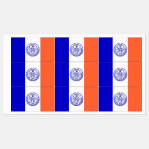 Patriotic labels with flag of New York City