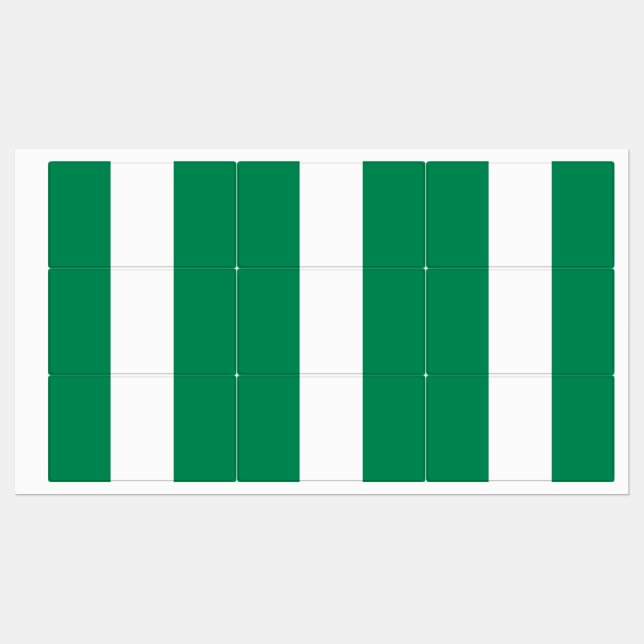 Patriotic labels with flag of Nigeria (Sheet)