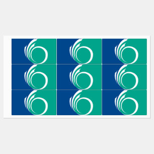 Patriotic labels with flag of Ottawa, Canada
