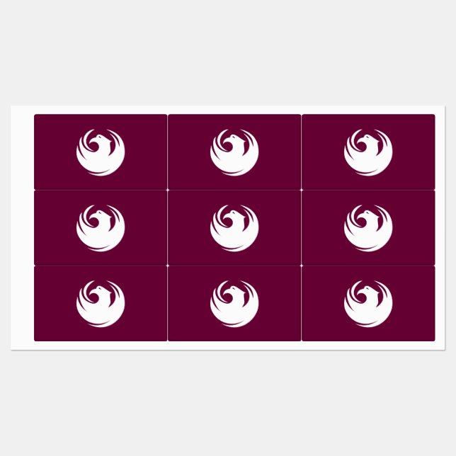 Patriotic labels with flag of Phoenix City (Sheet)