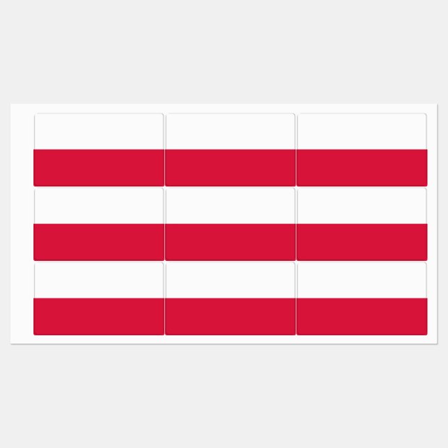 Patriotic labels with flag of Poland (Sheet)