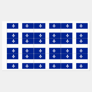 Patriotic labels with flag of Quebec