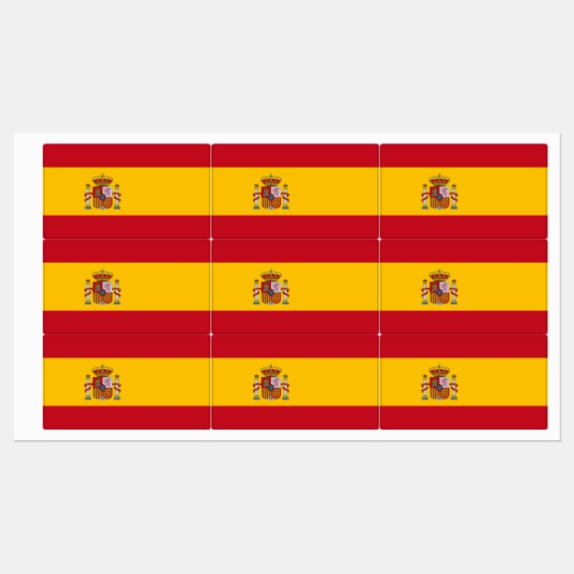 Patriotic labels with flag of Spain (Sheet)