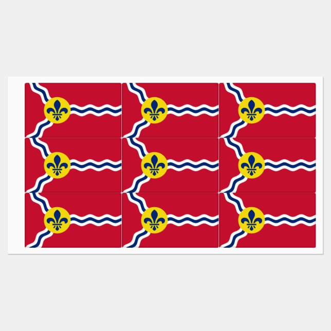 Patriotic labels with flag of St. Louis, Missouri (Sheet)