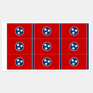 Patriotic labels with flag of Tennessee State