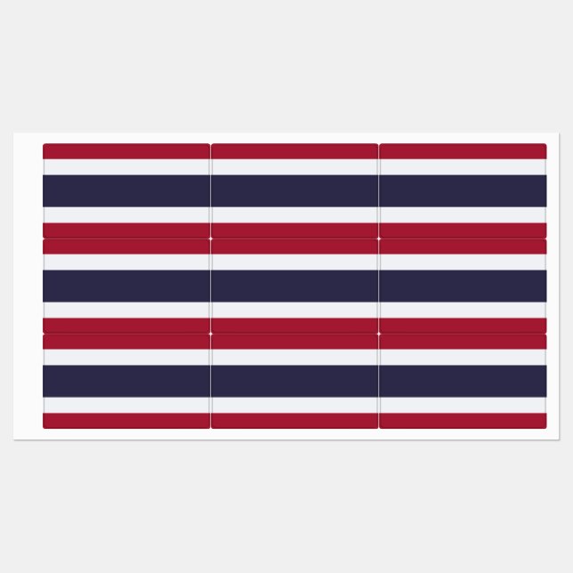 Patriotic labels with flag of Thailand (Sheet)