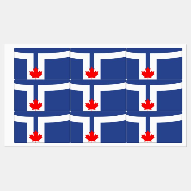 Patriotic labels with flag of Toronto, Canada (Sheet)