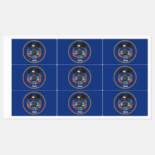 Patriotic labels with flag of Utah State