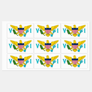 Patriotic labels with flag of Virgin Islands