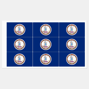 Patriotic labels with flag of Virginia State