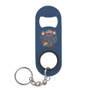 Patriotic Labor Day Keychain Bottle Opener