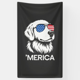 Patriotic Labrador American Flag Fourth of July Banner