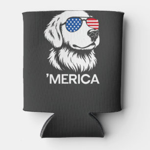 Patriotic Labrador American Flag Fourth of July Can Cooler