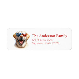 Patriotic Labrador Dog Return Address Labels