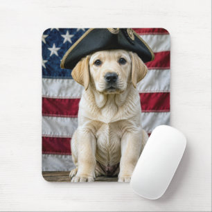 Patriotic Labrador Retriever With Tricorn Hat Mouse Pad