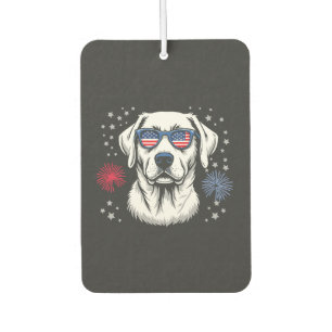 Patriotic Labrador with USA Shades Air Freshener