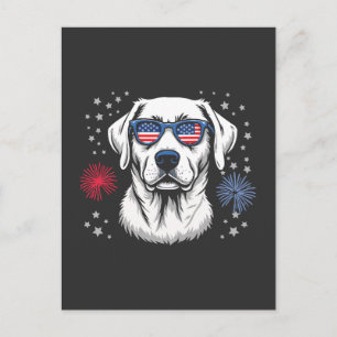 Patriotic Labrador with USA Shades Postcard
