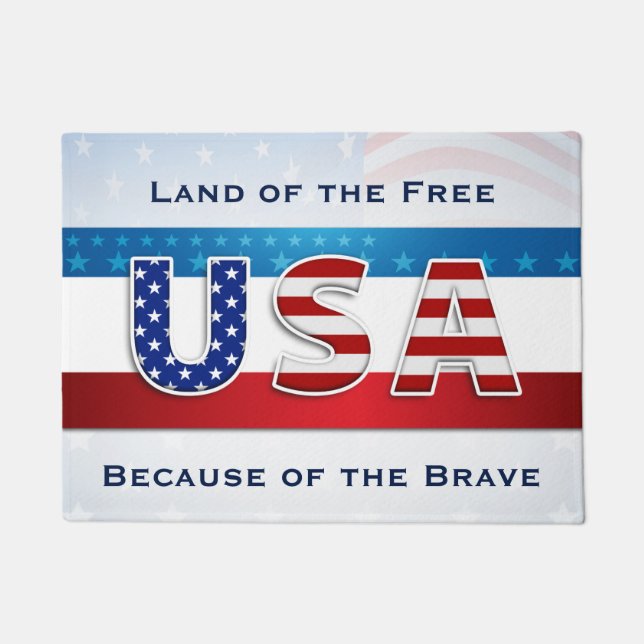 Patriotic - Land of the Free Doormat (Front)