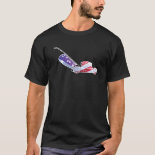 Patriotic Lawn Mower American Flag Men Dad Mowing T-Shirt