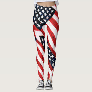 Patriotic leggings red white and blue