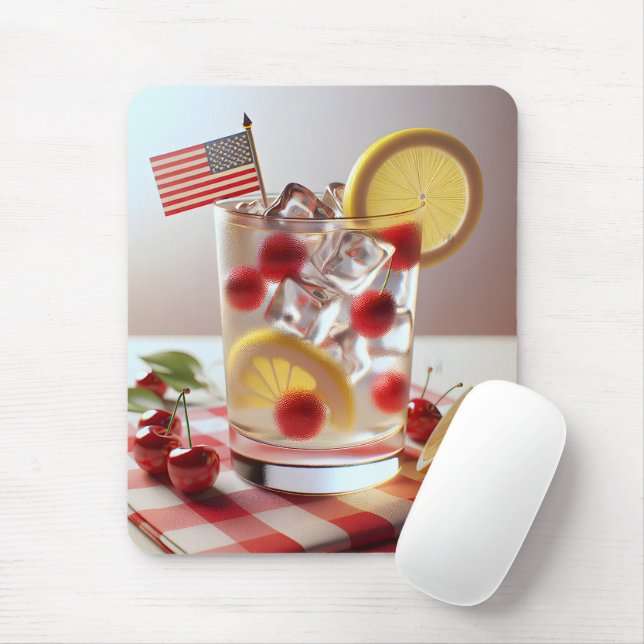 Patriotic Lemonade With Cherries Mouse Pad (With Mouse)