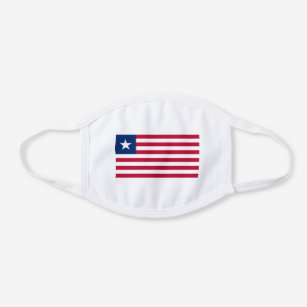 Patriotic Liberia Flag White Cotton Face Mask