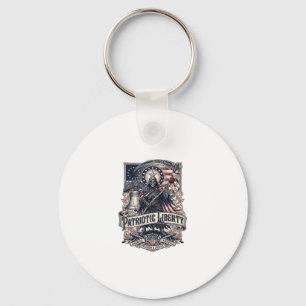 Patriotic Liberty Reaper Dark Patriot Skeleton & R Keychain