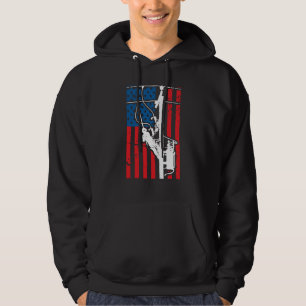 Patriotic Lineman Tools Amercia USA Flag Electrici Hoodie