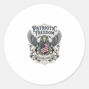 Patriotic Lion Eagle Guardian Animal Hybrid Patrio Classic Round Sticker