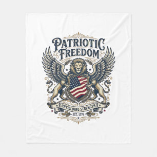 Patriotic Lion Eagle Guardian Animal Hybrid Patrio Fleece Blanket