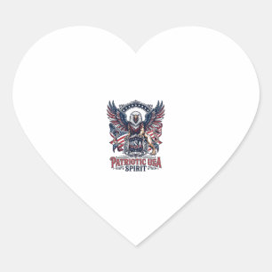 Patriotic Lion Eagle Guardian Animal Hybrid Patrio Heart Sticker