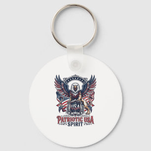 Patriotic Lion Eagle Guardian Animal Hybrid Patrio Keychain
