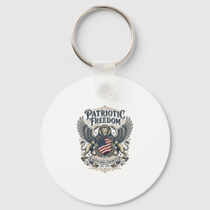 Patriotic Lion Eagle Guardian Animal Hybrid Patrio Keychain