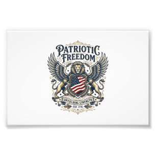 Patriotic Lion Eagle Guardian Animal Hybrid Patrio Photo Print