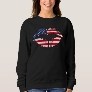 Patriotic Lips US American Country Flag Kiss Lip Sweatshirt