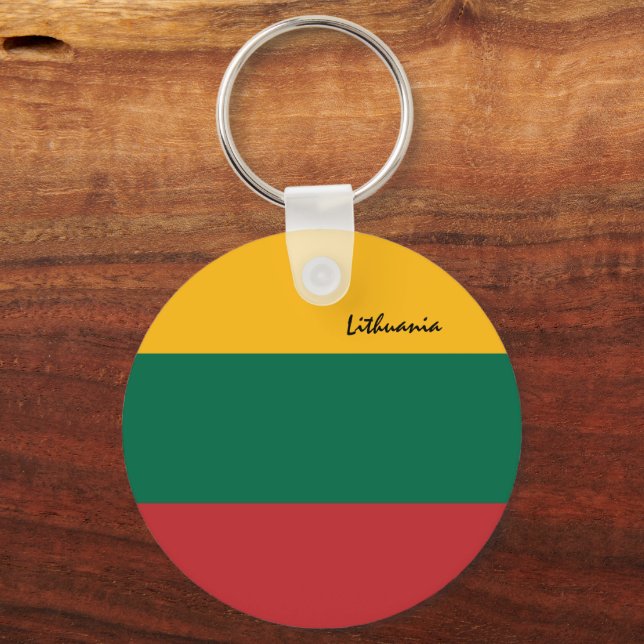 Patriotic Lithuania Keychain, Lithuanian Flag Keychain (Front)