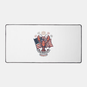 Patriotic Lobster Flag Vintage Engraving T-Shirt_1 Desk Mat