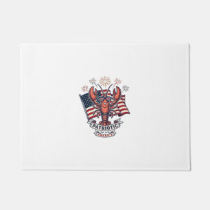 Patriotic Lobster Flag Vintage Engraving T-Shirt_1 Doormat