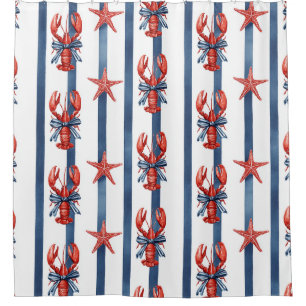 Patriotic Lobster Red White Blue Stars (2)