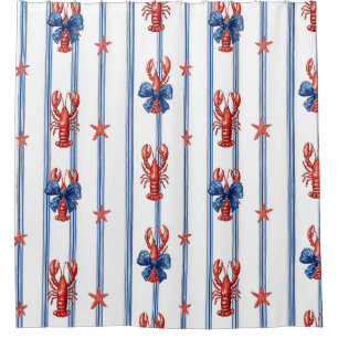 Patriotic Lobster Red White Blue Stars (5)