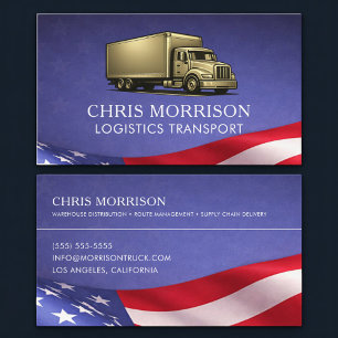 Patriotic Logistic Transport Truck Driver Trucking Business Card