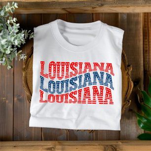 Patriotic Louisiana Red and Blue Boho T-Shirt 