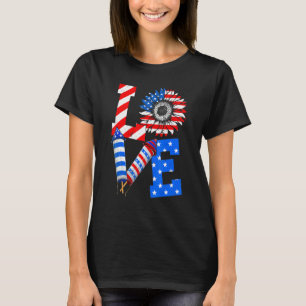 Patriotic Love American Flag 4th Of July Costume T-Shirt