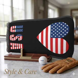 Patriotic Love Sign Golf Putter Head Cover