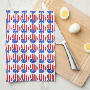 Patriotic Love USA July 4th Stars and Stripes Flag Kitchen Towel