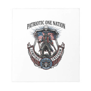 Patriotic Mad Road 1776 Warrior Zombie Apocalypse Notepad