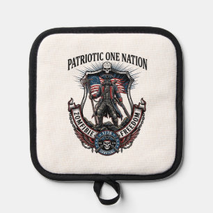 Patriotic Mad Road 1776 Warrior Zombie Apocalypse  Pot Holder
